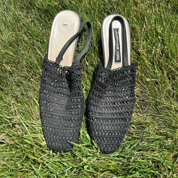 Black Mule Sandal Heels - Picture 1 of 5